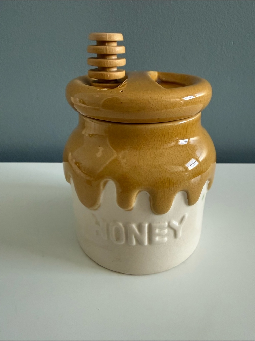 Vintage 1981 Teleflora Honeypot Canister Lid & Stick